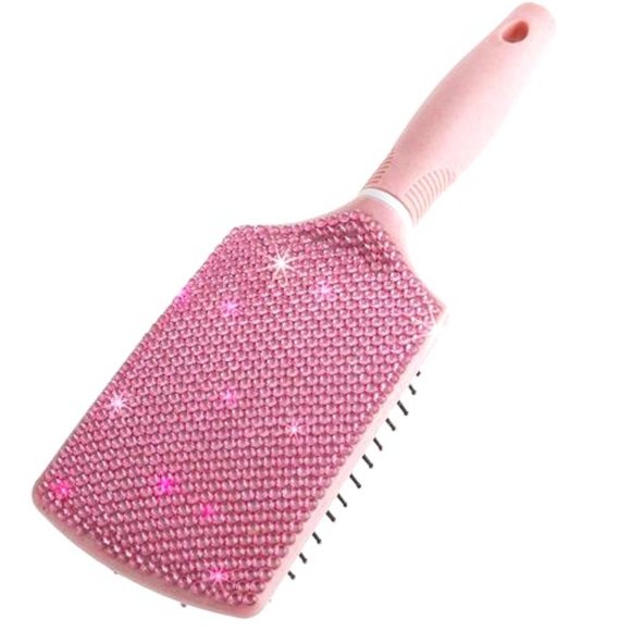 Handmade Light Pink Bling Hairbrush - Picture 1 of 8